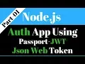 Node js Authentication App Part-1 Using Passport Jsonwebtoken Express 4 and MongoDB