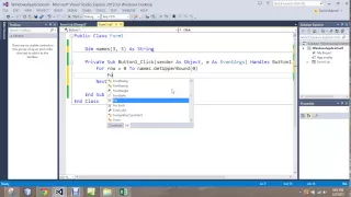 VB Setting Up a 2D Array