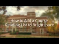 How to Add a Course Reading List to Brightspace