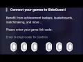 How to get past the code to link sidequest with oculus