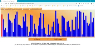 Bubble and Selection sort algorithm visualization using Javascript and html canvas