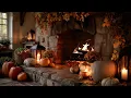 Lagu Peaceful Autumn Fireplace  ☕ | Gentle Jazz Harmony | Calm, Study \u0026 Relax