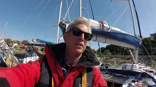 Ep 18 Solo Sailing: How I Dock My 40′ Sailboat 4 Examples and a Blooper