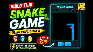 I Built This Neon Snake Game with Only HTML CSS JS
