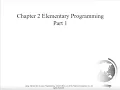 Chapter 2 Part 1 Elementary Programming