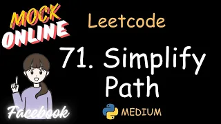 Leetcode 71 Simplify Path Medium
