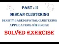 Part II DBSCAN Clustering Algorithm Solved exercises data mining noise border core points