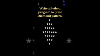 Diamond pattern using python question