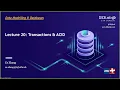 Lecture 20 Transactions and ACID Data Modelling and Databases 2022