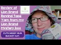 Review of Lion Brand Rewind Tape Yarn from my Lion Brand Mystery box Cute Messy Bun bucket hat