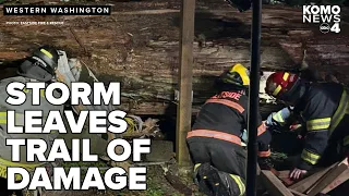 Storm leaves trail of damage in western Washington