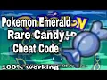 Pokemon emerald rare candy cheats