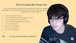 Super takes the Overwatch Rice Purity Test