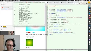 JavaScript live coding a interactive CSS radial gradient generator