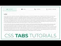 How to create the Tabs using HTML CSS and Javascript -