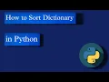 How to Sort Dictionary in Python using sorted function arrange keys in order interview question