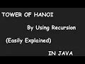 Tower Of Hanoi Using Recursion Easily Explained in Hindi Java