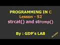 strcat and strcmp function Lesson - 52 C in Hindi