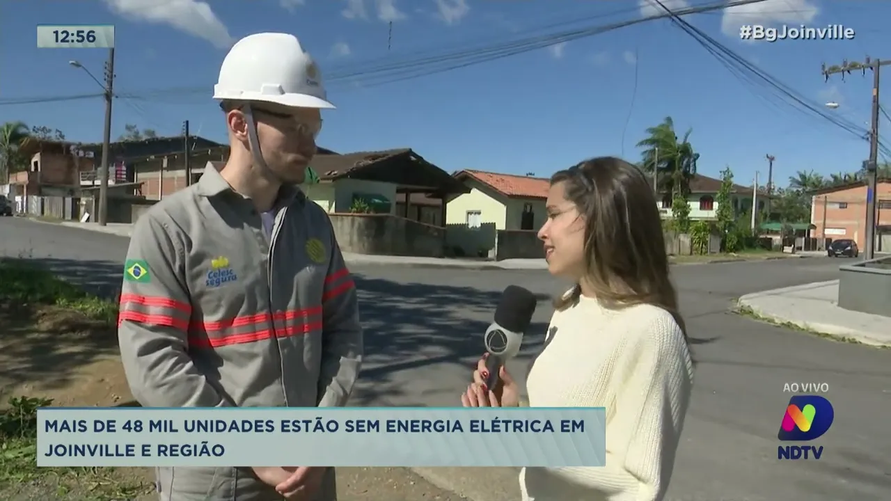 Mais de 48 mil unidades estão sem energia elétrica em Joinville e região
