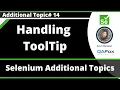 Handling ToolTip using Selenium