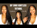 DIY Boho Knotless Braids Full In-Depth Tutorial for Beginners 3 Techniques Salon Blowout Home