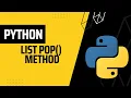 List List pop Method Python Tutorial for Beginners