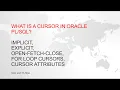 Cursors in Oracle Oracle PLSQL concepts