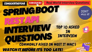 Top 10 SpringBoot REST API Interview Questions Java Spring Boot Microservice conquerthefear