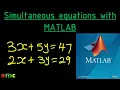 How to solve simultaneous equations using MATLAB