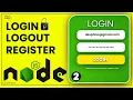 Node Js Login and Registration with Database Login Logout and User Authentication