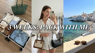 how I pack for a 3 week summer vacation ✈️ outfits, bags & essentials