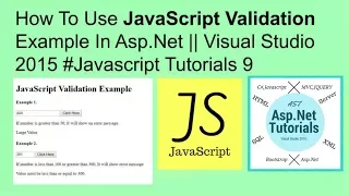 How to use javascript validation example in asp net visual studio 2015 tutorials 9