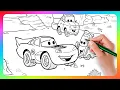 Disney Cars Coloring Pages Lightning McQueen Luigi Guido Pixar Cars Coloring Pages