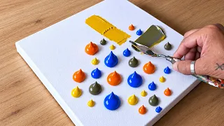 Easy Acrylic Painting Technique / Textured Abstract Painting / Using Various Tools 