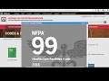 How to access National Fire Protection Agency NFPA 99 Codes