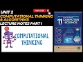Class 11th Computer Unit 2 Computational Thinking Urdu Lecture Explanation Part I NBF New Book