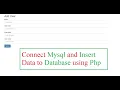 Save HTML Form Data to a MySQL Database using PHP