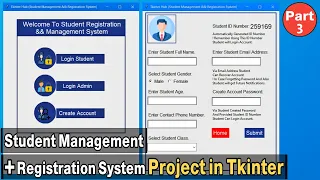 Python Tkinter Page Switching Registration Form Student Management Project Part 3