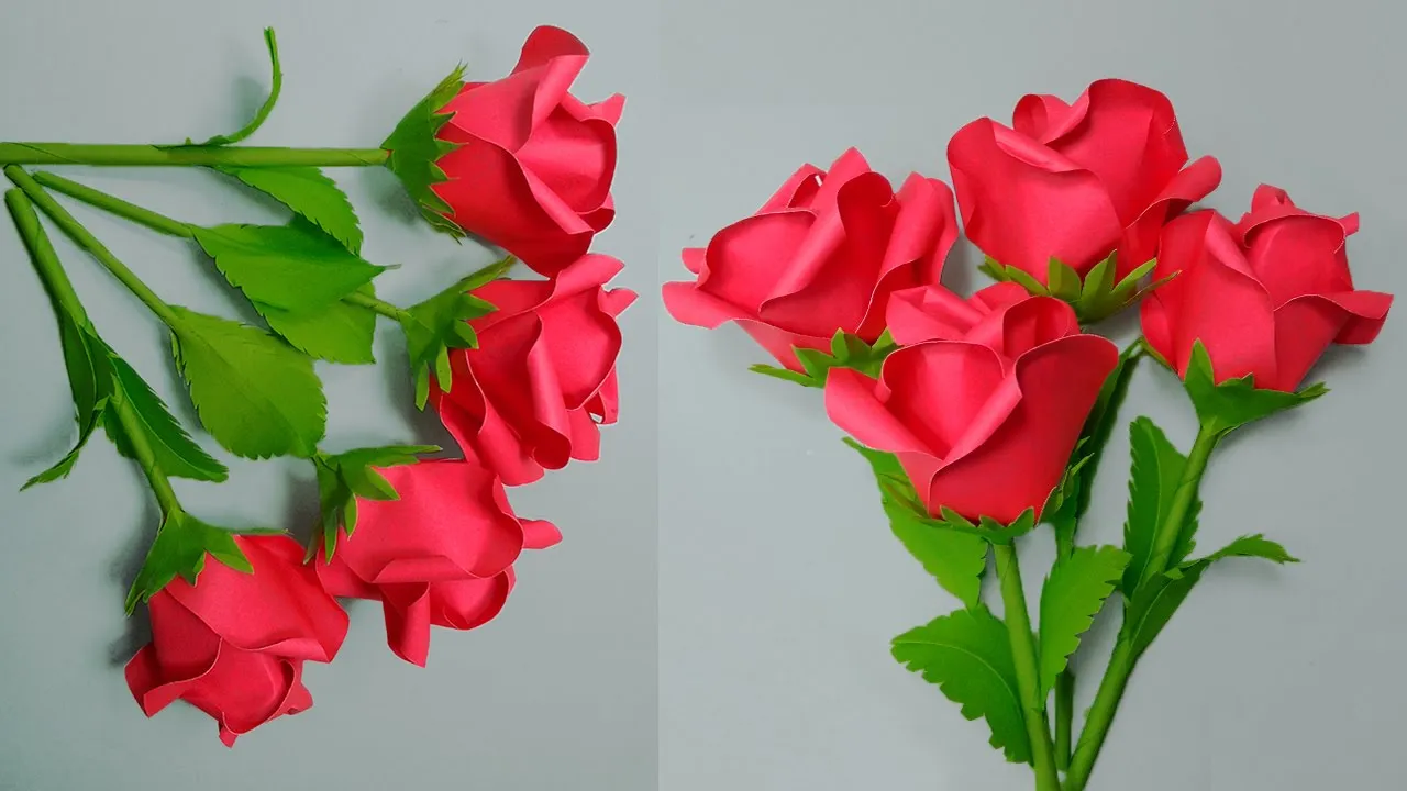 Handmade Paper Rose - Easy and Beautiful Paper Flower Rose Making - DIY Flowers