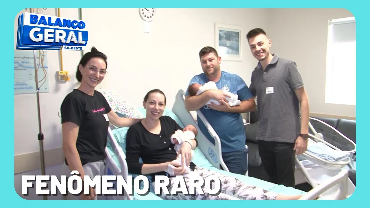 Bebê gêmeo nasce dentro da bolsa amniótica da mãe em hospital de Chapecó