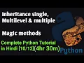 Single Multilevel Multiple Inheritance Magic method Python Tutorial in Hindi