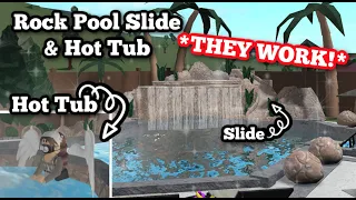How to Build a WORKING Rock Pool Slide Hot Tub BLOXBURG ROBLOX ROBUILDS