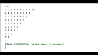 java Programs to print Inverted half pyramid using numbers