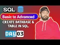 SQL From Basic To Advanced Create Database And Table In SQL - Day