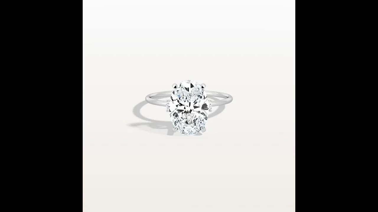 Olivia丨3CT Three-Stone Lotus-Inspired Lab-grown Diamond Engagement Ring