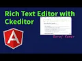 Rich text editor with ckeditor in Angular