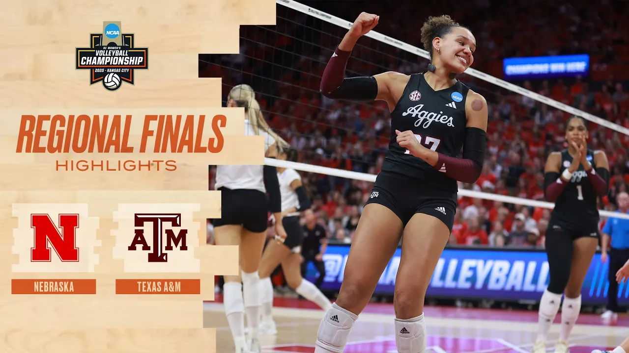 Texas A&M vs. Nebraska: 2025 NCAA volleyball regional final highlights