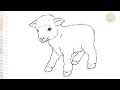 Baby sheep drawing easy Animal outline sketches How to draw A Baby sheep step by step