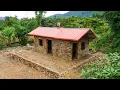 The Wall was Complete Using a lot of Stones - Utilize Old Corrugated Metal Sheet for Roofing