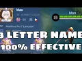 How to change name with only 1-3 letters MLBB